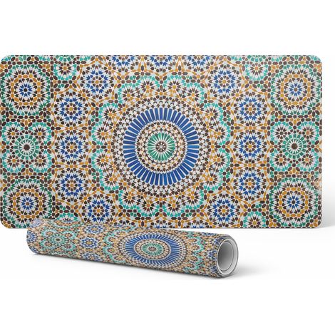 Dekorative Laptop-Schreibtischunterlage mit geometrischem Mosaikmuster, 100 x 50 cm (1/5)