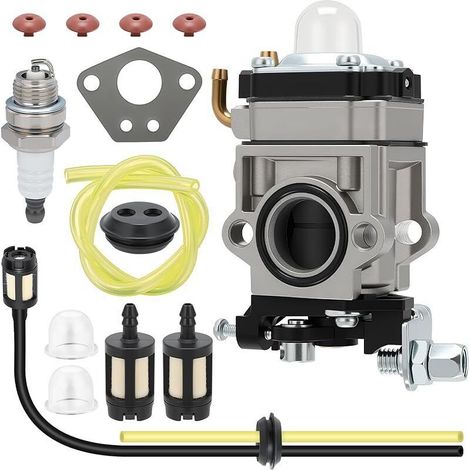 52cc 49cc 43cc Freischneider-Vergaser-Set mit Dichtung, Schlauch, Zündkerze und Kraftstofffilter (14-teilig) (1/5)