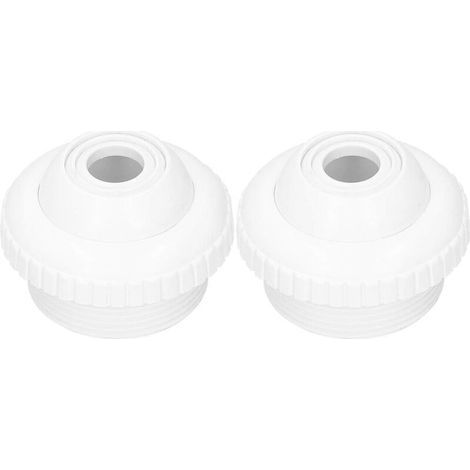 Buse de refoulement piscine – 2 pièces, tête pivotante, filetage extérieur 1,5 pouce, blanc, pour piscines acier (1/4)
