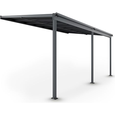 Tetto Borneo Grigio scuro 5 x 3 m Tetto in alluminio per la protezione dalla pioggia e dal sole (1/3)