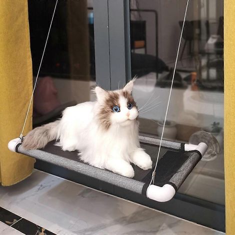 Lits suspendus mignons pour animaux de compagnie, supports pour chats, hamacs pour chats près des fenêtres ensoleillées (1/4)