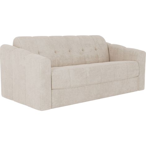 Divano letto 3 posti a ribalta Posto letto 140 cm Materasso 22 cm memory foam in Tessuto testurizzato Beige DARIELO