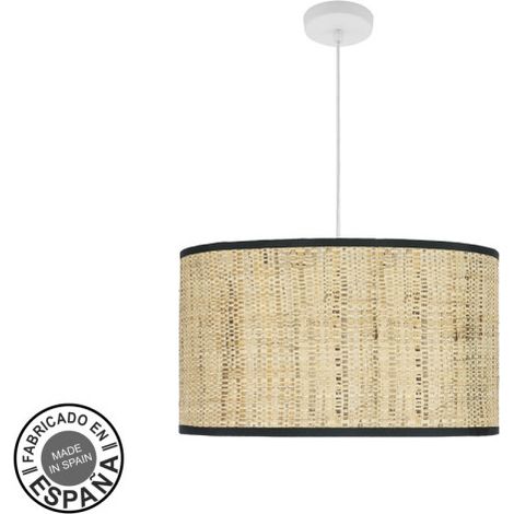 Colgante moda 3xe27 blanco/cañizo oscuro regx50x50cm c/difusor