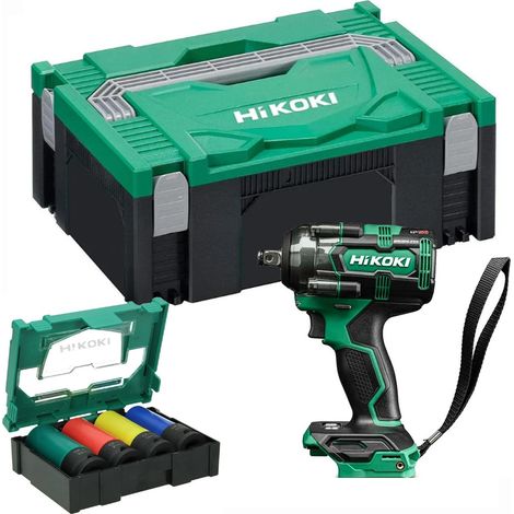 HiKOKI 1/2 Brushless Impact Wrench Multi Volt 18v 36v 350nm + 4pc Wheel Nut Set (1/5)