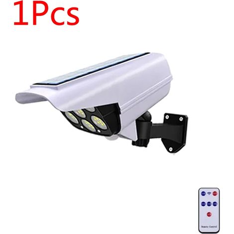(1 pièce) Projecteur de sécurité extérieur sans fil étanche à détecteur de mouvement solaire 77 LED, compatible avec la maison et le jardin. Fausse caméra sans fil, compatible avec les maisons et les (1/5)