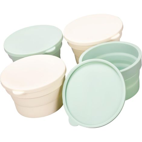 Recipiente plegable para masa, 4 piezas, utensilio de repostería lavable (1/2)