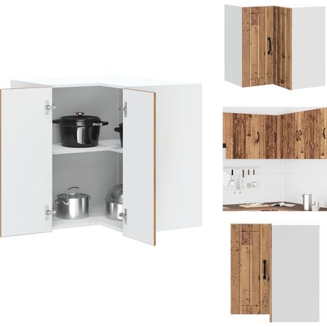 Küchen-Eckhängeschrank Lucca Altholz-Optik Holzwerkstoff - Küchen-Eckhängeschrank - Küchen-Eckhängeschränke - Eckhängeschrank Für Küche - Küche Hängeschrank (1/5)