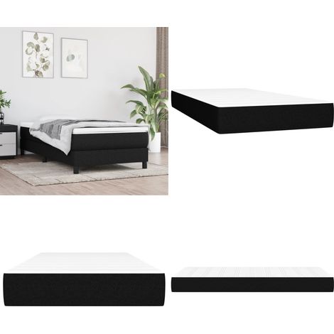 Colchón de muelles ensacados firmeza media tela negro 100x200x20 cm - Colchón de muelles ensacados firmeza media - Colchón de muelles ensacados para dormir