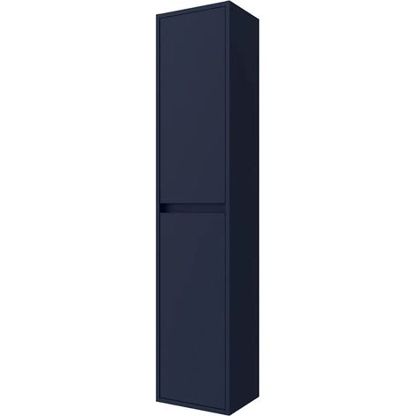 Colonna bagno sospesa 140 cm blu satinato ripiani regolabili Gaya (1/5)