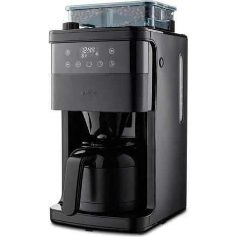 Cafetière filtre entièrement automatique 1 L – Broyeur intégré – 1000 W – Noir – Pour café en grains – Medion (1/5)