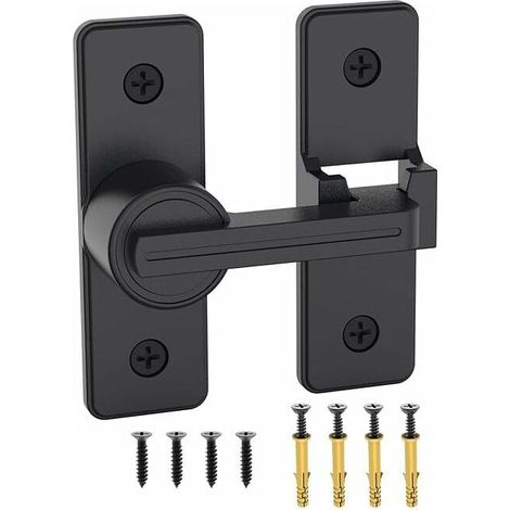 Loquets de porte Loquet de sécurité Verrou de porte Verrou de porte en alliage de zinc robuste pour serrure de porte de grange coulissante, jardin, salle de bain, porte de garage (noir), (1/5)