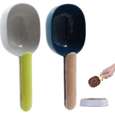 Pelle à Nourriture pour Animaux - Pelle pour Aliments Chiens Animaux de Compagnie Poignée avec Clip Sous Chien Chat Livre Pelle Soutirage Cuillère Cuisine 2 PCS (1/4)