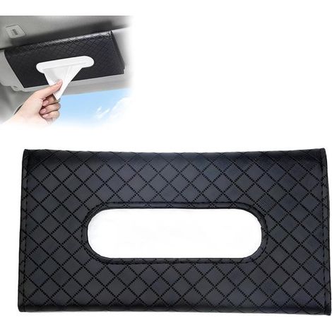 2 porta fazzoletti per auto - Organizer per fazzoletti per auto  Tasca per fazzoletti per aletta parasole  Dispenser di fazzoletti per aletta parasole  Porta fazzoletti per sedile posteriore in pelle  (1/5)