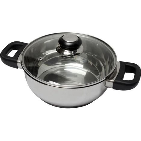 BAUMALU 331974 24 cm stainless steel casserole dish + bakelite sapphire glass lid (1/2)