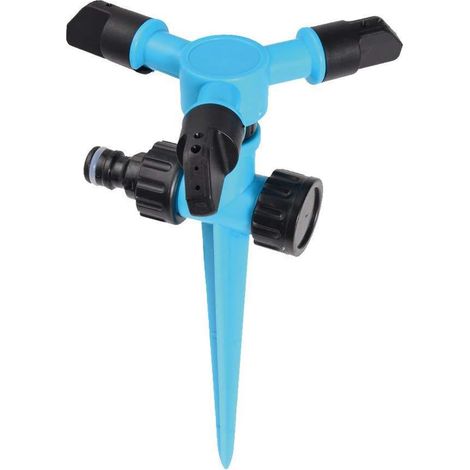 3-armiger Rasensprenger mit Erdspieß, um 360° drehbarer Gartensprinkler, automatisches Bewässerungssystem, verstellbar für Garten, Rasen, Pflanzen