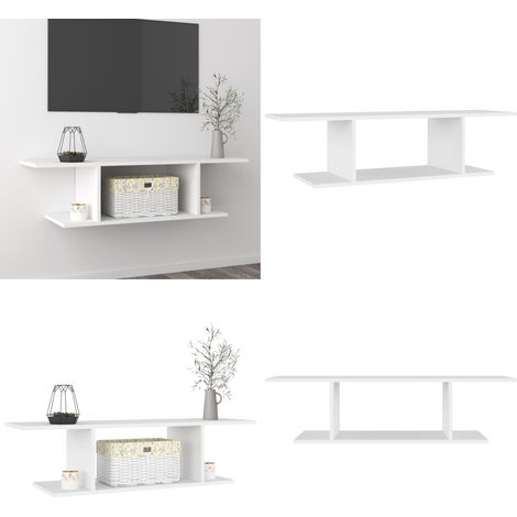 Mueble de pared para TV blanco 103x30x26,5 cm - Mueble de TV - Mueble de TV colgante