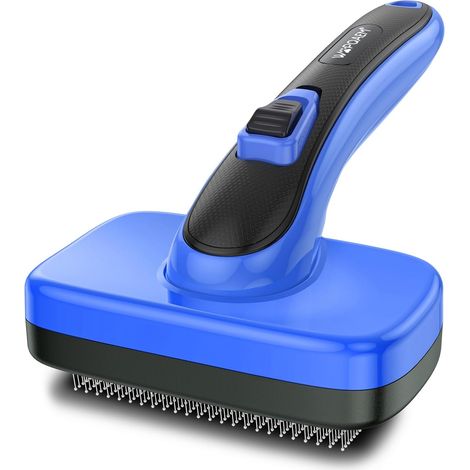 Self Cleaning Brush for Dogs and Cats for Molting and Grooming of All Pet Breeds, Removes Shedding Hairs, Undercoat, Carpets and Matted Hair,Blue (1/5)