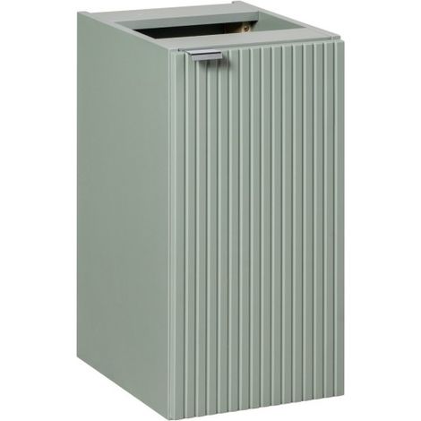 Mueble de almacenamiento para baño ELVINA – 1 puerta – H57 cm – Verde salvia pastel – Suspendido