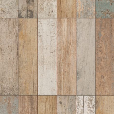 Carrelage Vintage effet Bois Multicolore 45x45x0,95 cm Armelia - Sol et mur intérieur (vendu par carton de 1 m²) - RO'MA CARRELAGE (1/4)