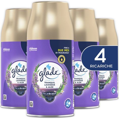 Glade Automatic Spray Ricarica, Profumatore per Ambienti, Fragranza Calm Lavender & Jasmine, Formato Scorta da 4 Ricariche da 269 ml (1/5)