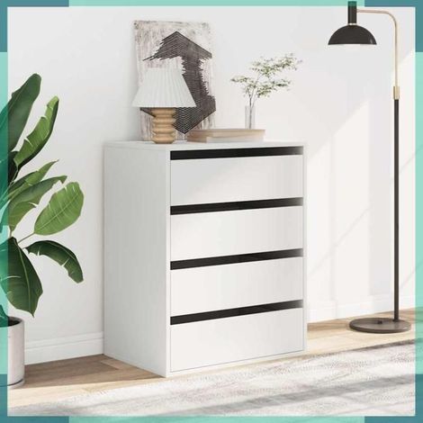 852870 Commode d'angle blanc 60x41x76 cm bois d'ingénierie (1/5)
