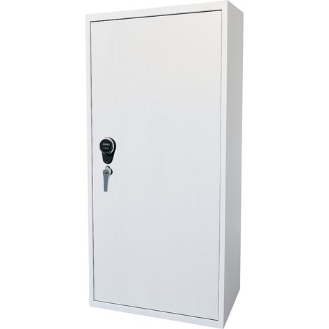Armadio Blindato Portafucili In Acciaio Per Armi Con Serratura Digitale E Chiave Fuciliera Dotata Di Tesoretto Tasca Porta Oggetti Cassaforte Sicura Florida 7 Posti 148x40x28 Cm Bianco Frassinato (1/3)