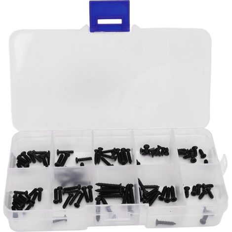 100 Pièces Vis pour Voiture RC en Acier Inoxydable, Kit de Réparation pour Modèles MJX 16208 16207 16210, 1/16 Voiture RC Brushless, Boîte de Rangement (1/5)