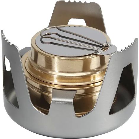 Réchaud à alcool de camping, réchaud à alcool liquide ou solide avec sac, réchaud de cuisine portable (1/5)