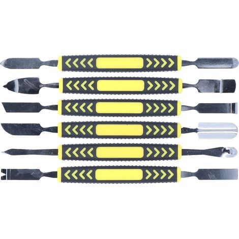 Lot de 6 spatules métalliques à double extrémité pour ouvrir les ordinateurs portables et téléphones portables, outil d'ouverture pour réparations domestiques (1/5)