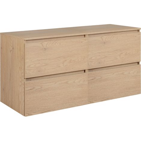 Mobile da bagno 120 cm (2x 60) + TOP, Colore: Rovere Chiaro, 120 x 46 x 60,7 cm (1/5)
