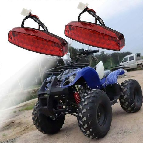 Feux arrière LED pour motos, feux de signalisation (lot de 2) pour véhicules tout-terrain et scooters (freins) (1/4)