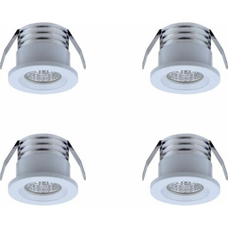 Alovez – Lot de 4 mini spots LED encastrables 3W – Lumière chaude 3000K – Aluminium et verre – Angle 20-30° – IP22 pour intérieur
