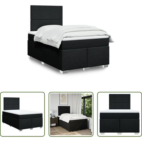 Matratze - Boxspringbett mit Matratze Schwarz 120x190 cm Stoff (1/5)
