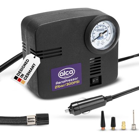 alca® Auto Kompressor mini 12V elektrische Luftpumpe Luftkompressor 21 bar Zigarettenanzünder