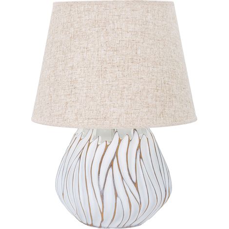 Lámpara de Mesa Baka, Requiere 1 Bombilla, Base e27, Pantalla, Blanco