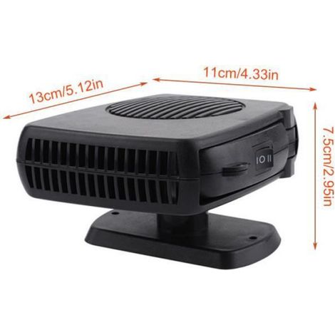 Chauffage Voiture - Ventilateur Chauffage 12V - Protection Surchauffe - Compact Portable - 200W - 12 x 10 x 9 cm - 1 Pièce