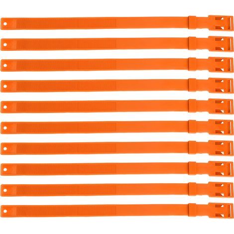 Collier d'animal de Ferme, Collier de Chèvre Souple Multifonctionnel en PU 10 Pièces de 23 Pouces de Longueur Réglable pour l'isolement des Grappes (Orange). (1/5)