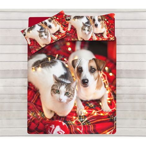 Parure Copripiumino Coppia Federe Letto 100% Cotone Sogni D'oro Disegno Puppies, misuraSingolocolorePuppies (1/4)