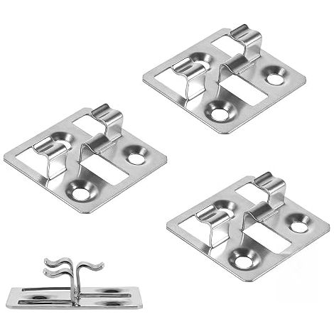 100pcs Stainless Steel WPC Decking Board Fasteners Hidden Clips Spacers for WPC/BPC Decking Fixing (Silver, 3mm Gap, Height 7mm) (1/5)