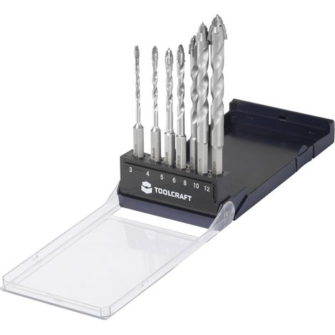 TOOLCRAFT TO-10312161 Hartmetall, Stahl Bohrer-Set  3 mm, 4 mm, 5 mm, 6 mm, 8 mm, 10 mm, 12 mm Gesam (1/5)