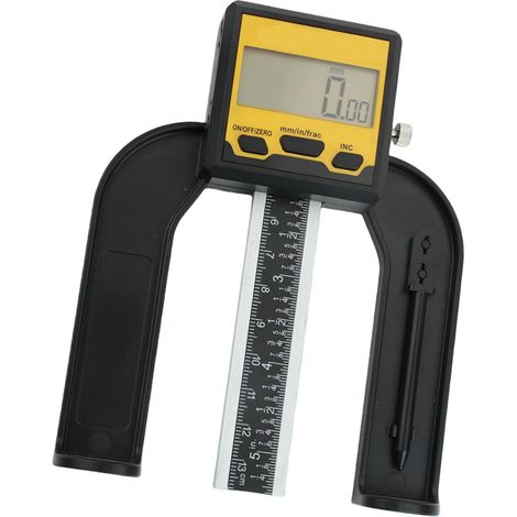 Medidor de profundidad digital LCD profesional fabricado en aleación de aluminio para uso multifuncional en trabajos de construcción y mecánica. (1/5)