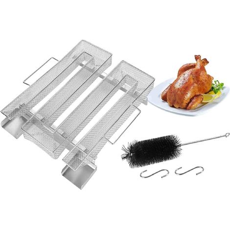 Youyijia kaltrauchgenerator für räucherofen Kaltrauch Kaltraucherzeuger Edelstahl Kaltraucherzeuger Mit Griffen Bürste Haken für Kugelgrill BBQ Räucherofen (1/5)