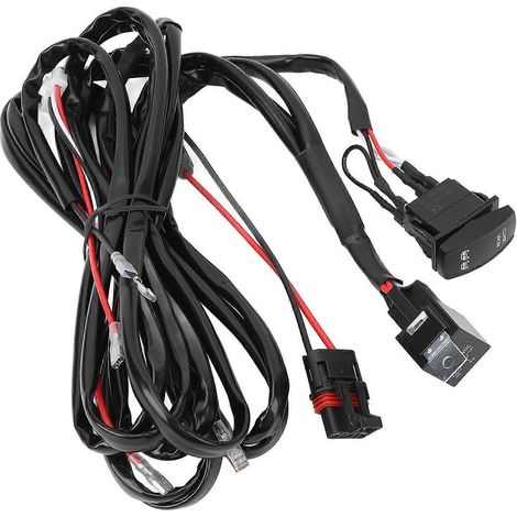 Kit de câblage pour feux arrière DC12V 180W 16AWG à 2 fils avec relais et fusible pour barre omnibus à impulsions (1/5)