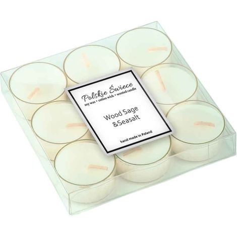 Scalda-soia aromatici a'9 Tea-light al profumo di salvia e sale marino