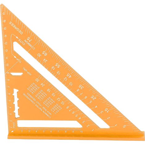 Équerre bois aluminium peinture électrophorétique gravure laser double face 45° 90° 18,5x26 cm règle menuisier (1/5)