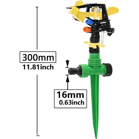 (B) Arroseurs à jet rotatif à 360 degrés, buses à bascule à double sortie, filetage mâle 1/2" pour l'irrigation des jardins, des fermes et des pelouses (1/5)