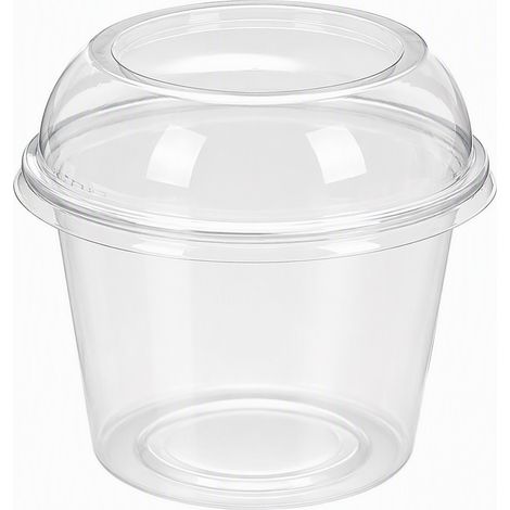 Bol jetable 550 ml, couvercle en dôme, cuillère et papier, 1000 sets