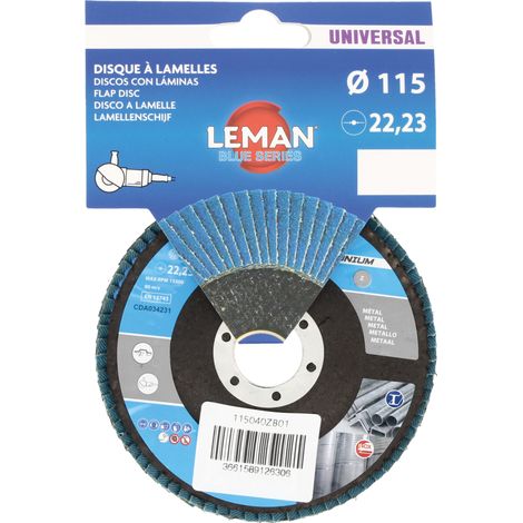 DISQUE A LAMELLES BOMBE D115 GRAIN 40 ZIRCONIUM - 115040ZB01 - LEMAN