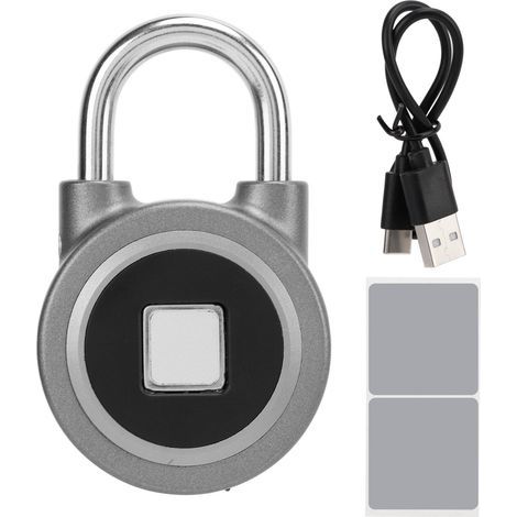 Fingerabdruckschloss, USB-Ladefunktion, Fernautorisierung, Ver- und Entriegelung von Spinden in Fitnessstudios, SafesGrey (1/5)