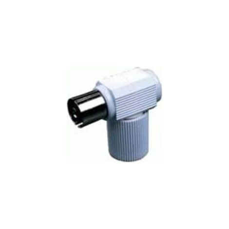 Conector Antena TV Hembra 9,52mm Acodado Color BLANCO  K13201
